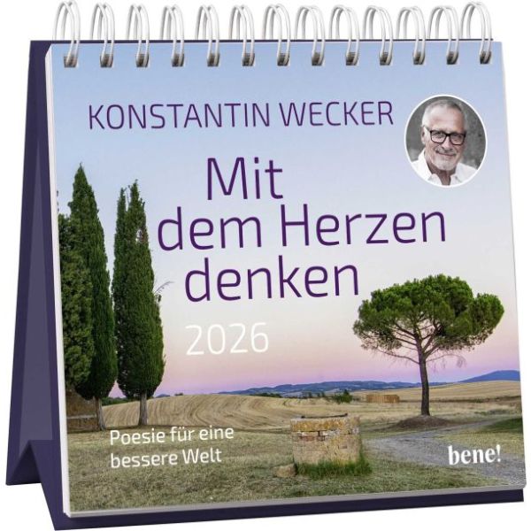 Aufstellkalender 2026 - Mit dem Herzen denken (Konstantin Wecker)