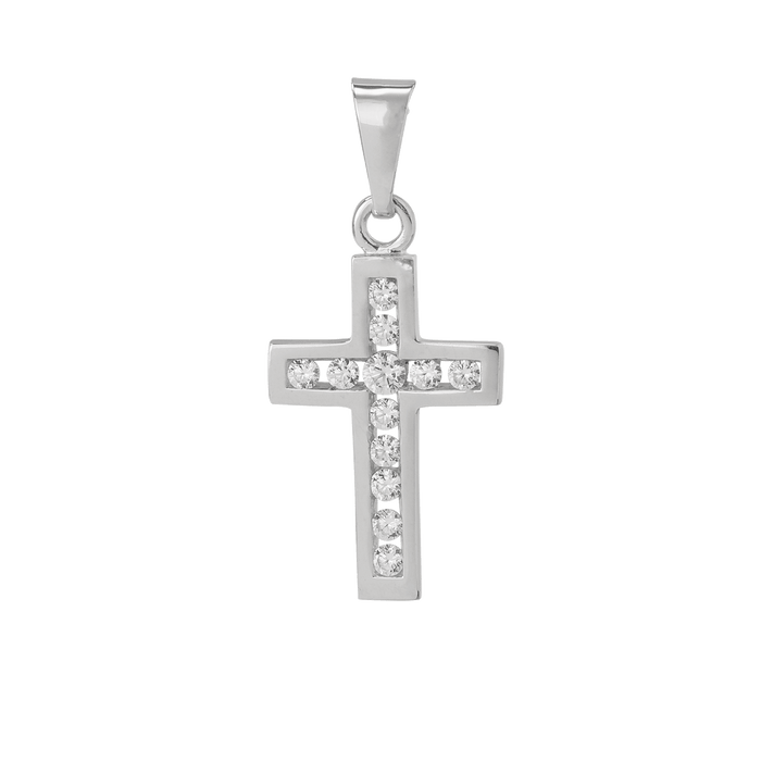 Silberanhänger Kreuz 925/000 mit Zirkonia