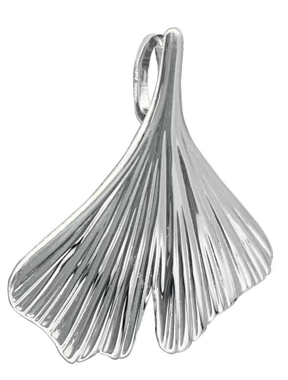 Silber-Ginkgoblatt Anhänger