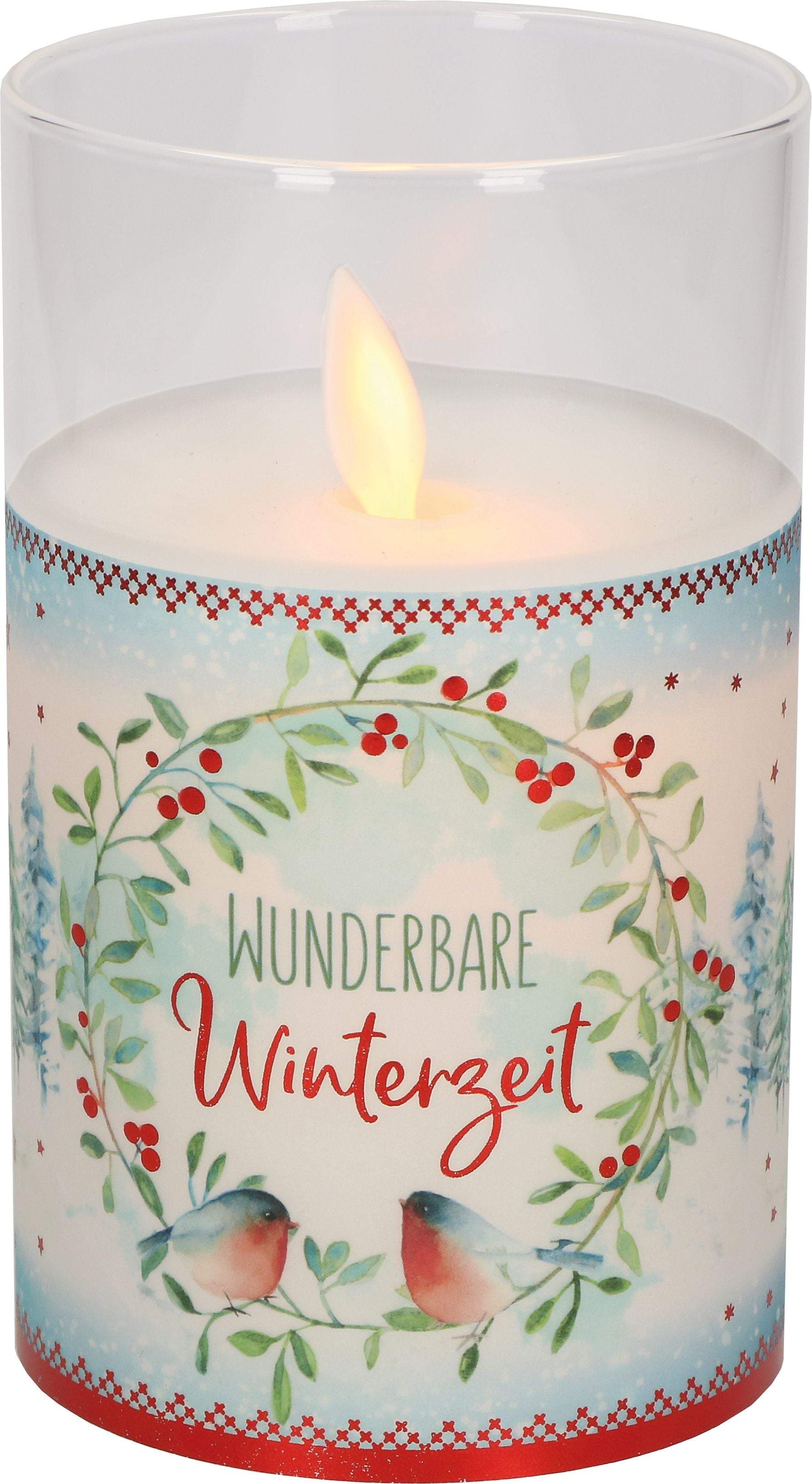 LED-Glaswindlicht "Wunderbare Winterzeit"-Butzon & Bercker-Geschenkideen,Kerzen,Weihnachten