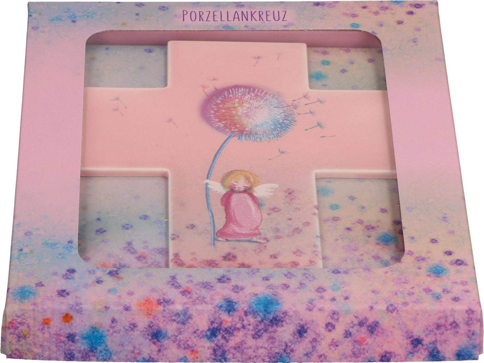 Porzellan Kreuz Engel in rosa und blau-Butzon & Bercker-Kommuniongeschenke,Kreuze