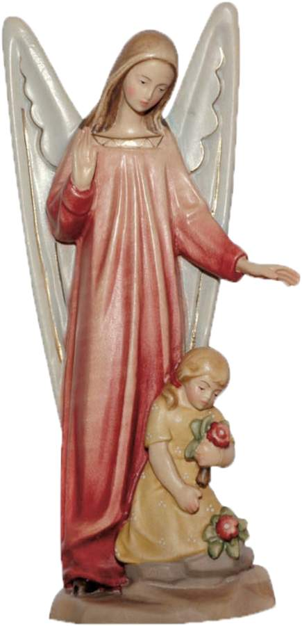 Schutzengel mit Mädchen-Leo Moroder-Devotionalien,Engel,Figuren