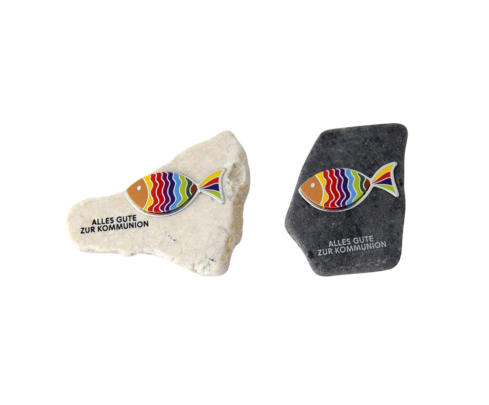 Kleiner Naturstein mit Fisch zur Erstkommunion-Nikolai-Devotionalien,Kommuniongeschenke