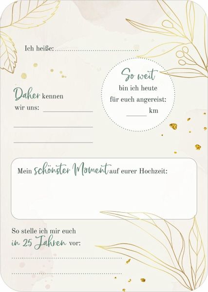Happy Wedding Day - 50 Gästebuchkarten