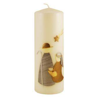 Kerze Heilige Familie klassisch gold/silber-Maria Laach-Geschenkideen,Kerzen,Weihnachten